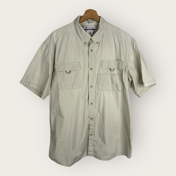 Columbia Other - Columbia Mens size XL Short Sleeve Button Down Utility Shirt Khaki